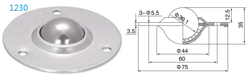Круглый фланцевой блок переноса мяча