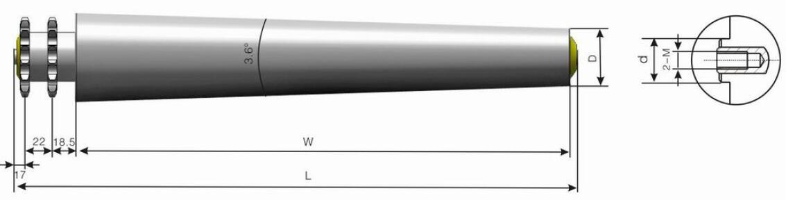 TP521 Конический ролик со стальной звездочкой