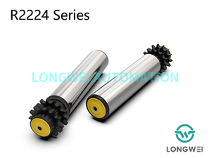 Малошумный двухрядный конвейерный ролик с полимерной звездочкой и цепным приводом