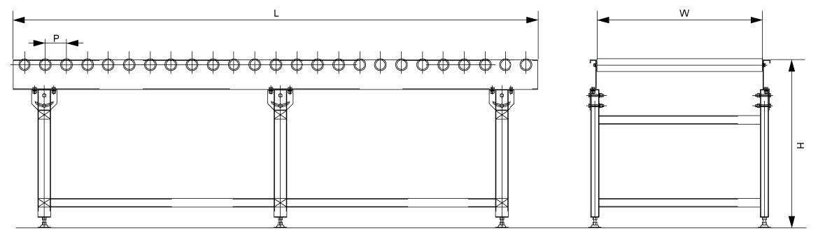 гравитационный роликовый конвейер