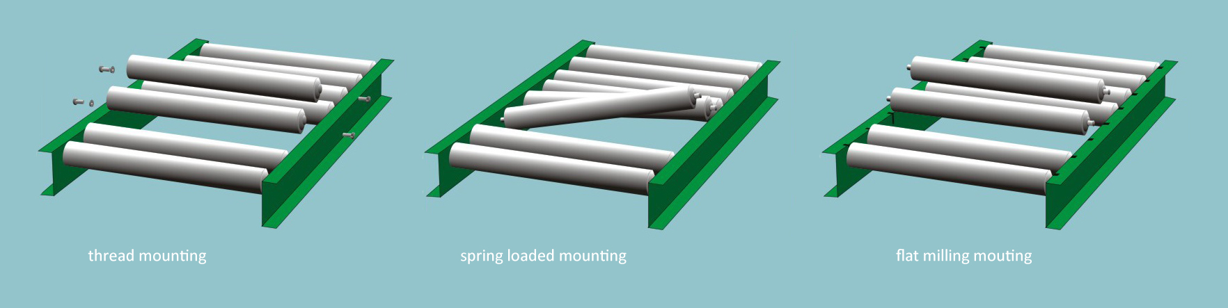 способы крепления конвейерных роликов
