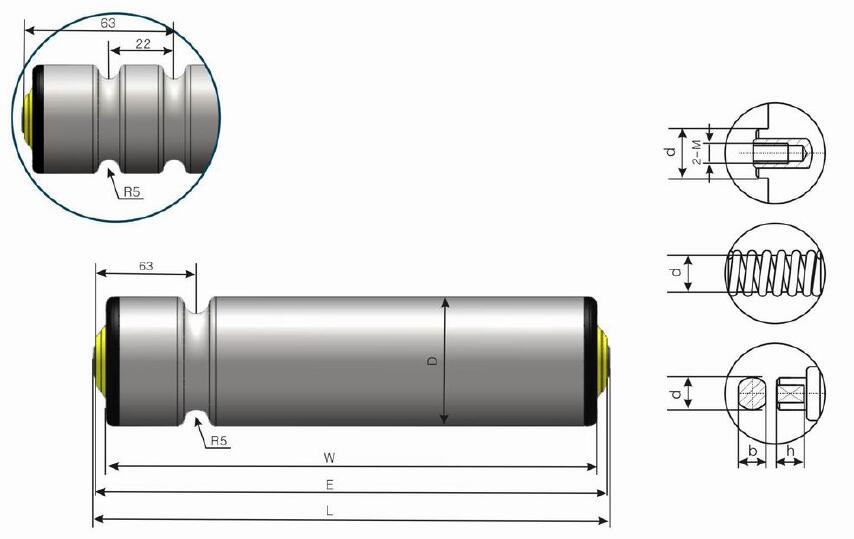 Конвейерный ролик с приводом от ремня с двойной канавкой DR240