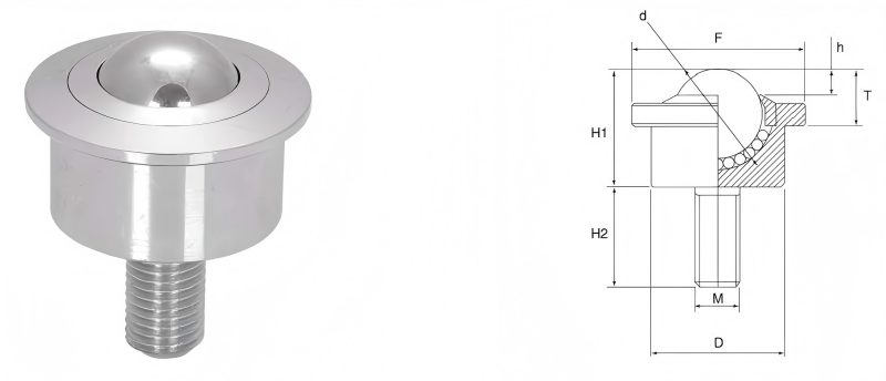 Узел переноса шарика шпильки из обработанной стали для тяжелых условий эксплуатации