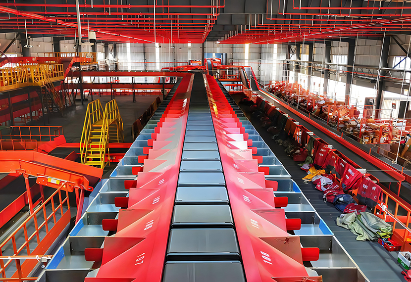 моторный ролик с поперечной лентой сортировки