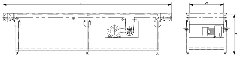 Горизонтальный ленточный конвейер