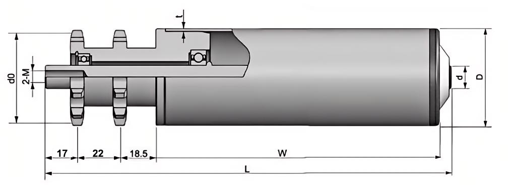 Конвейерный ролик со стальной звездочкой средней нагрузки