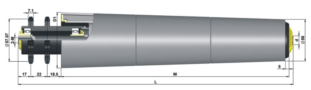Ролик с конической втулкой и полимерной звездочкой TP624