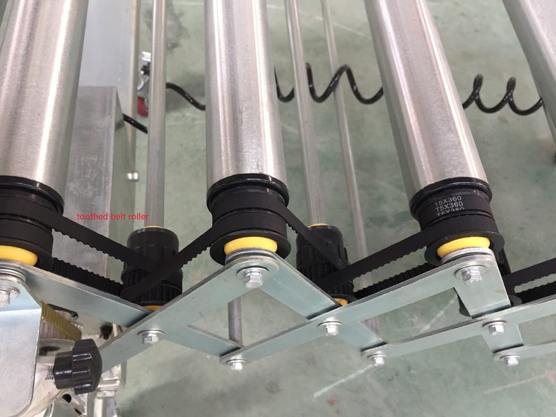 гибкий расширяемый роликовый конвейер с приводом от зубчатого ремня с электроприводом