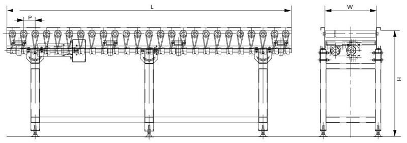 одноразовый конвейер роликов