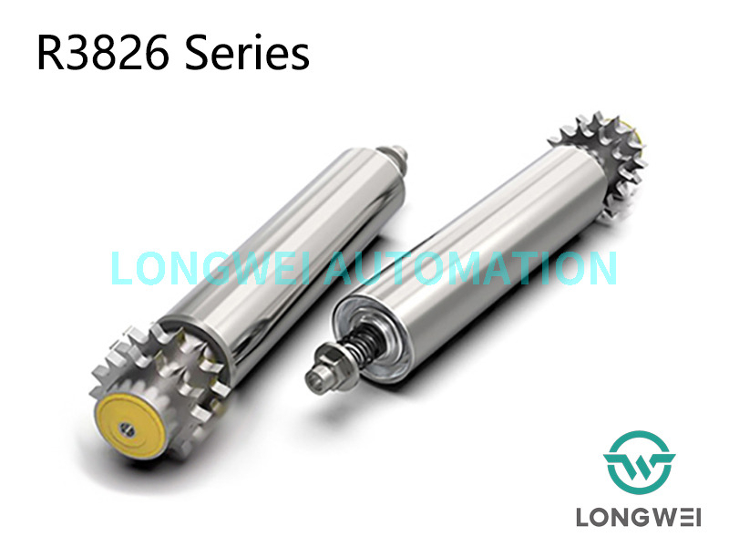 Двухрядный регулируемый накопительный конвейерный ролик со стальной звездочкой